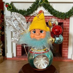 Vintage Christmas Shiny Brite Pixie Elf OOAK Ornament